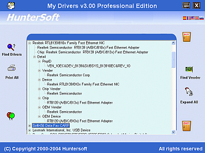 My Drivers 3.00's Find Device feature